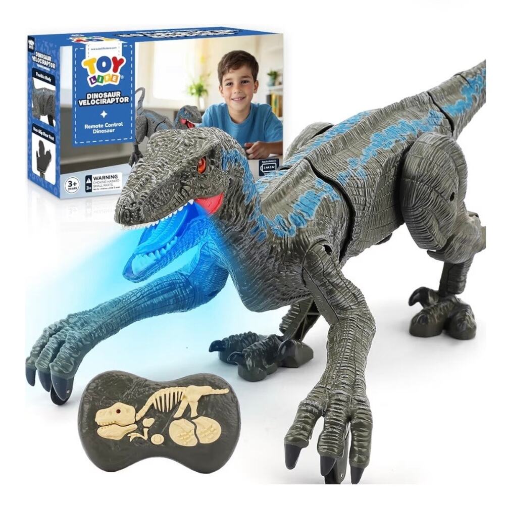 STEAM Life Remote Control Large Velociraptor Dinosaur Toy for Kids (C17)